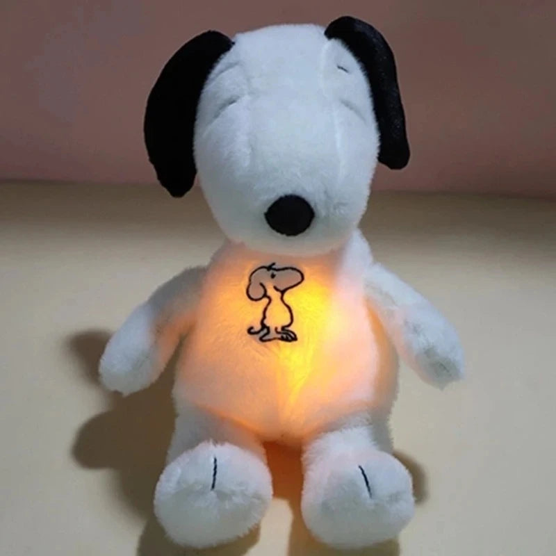 “Peluche lámpara nocturna Snoopy – Luz LED multicolor y sonido relajante”